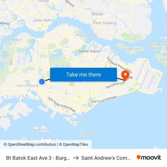 Bt Batok East Ave 3 - Burgundy Hill (42319) to Saint Andrew's Community Hospital map