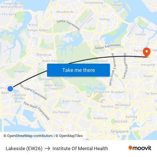 Lakeside (EW26) to Institute Of Mental Health map