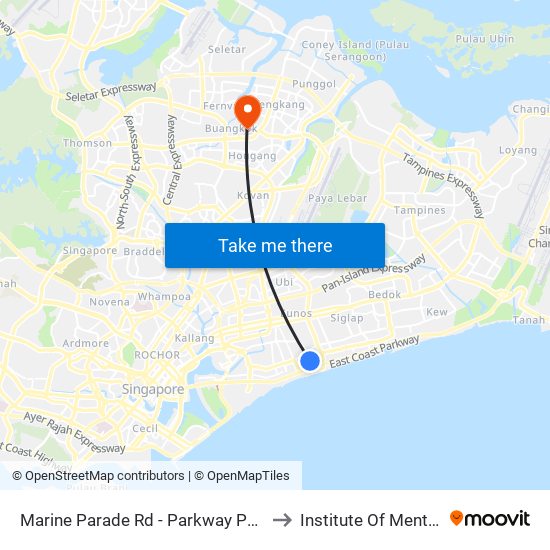 Marine Parade Rd - Parkway Parade (92049) to Institute Of Mental Health map