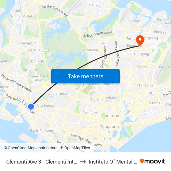 Clementi Ave 3 - Clementi Int (17009) to Institute Of Mental Health map