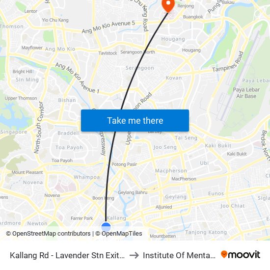 Kallang Rd - Lavender Stn Exit B (01311) to Institute Of Mental Health map