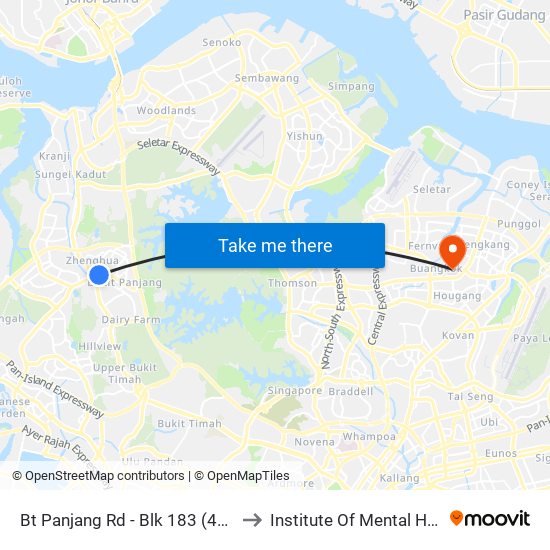 Bt Panjang Rd - Blk 183 (44259) to Institute Of Mental Health map