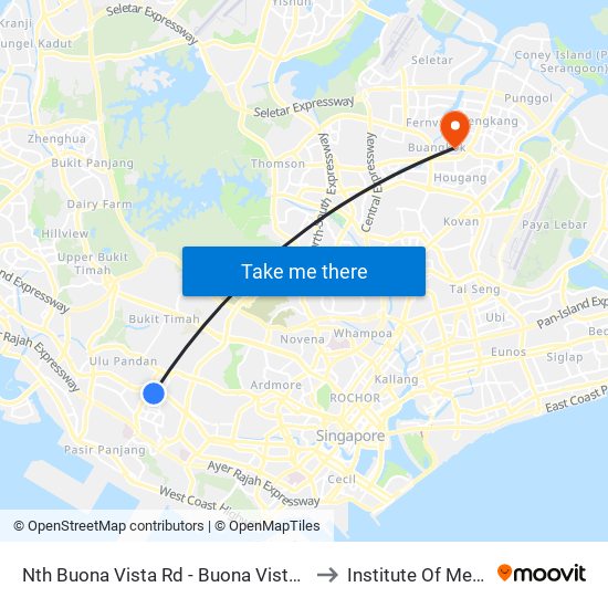 Nth Buona Vista Rd - Buona Vista Stn Exit D (11369) to Institute Of Mental Health map