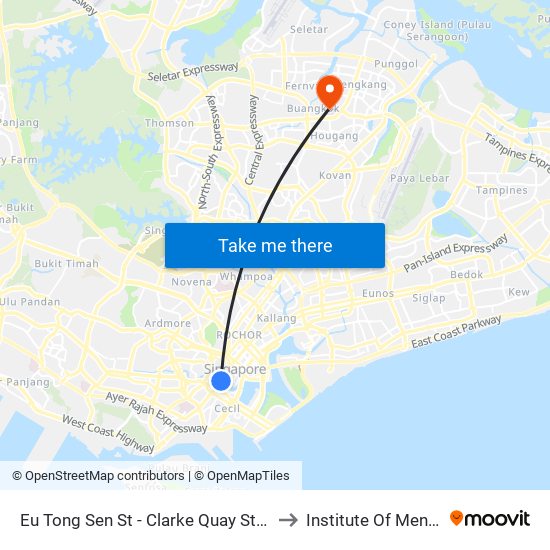 Eu Tong Sen St - Clarke Quay Stn Exit E (04222) to Institute Of Mental Health map