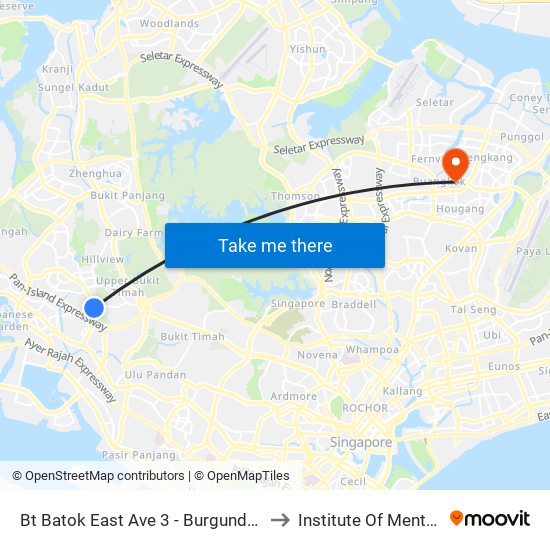 Bt Batok East Ave 3 - Burgundy Hill (42319) to Institute Of Mental Health map