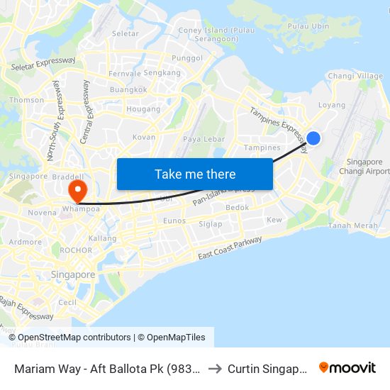 Mariam Way - Aft Ballota Pk (98319) to Curtin Singapore map