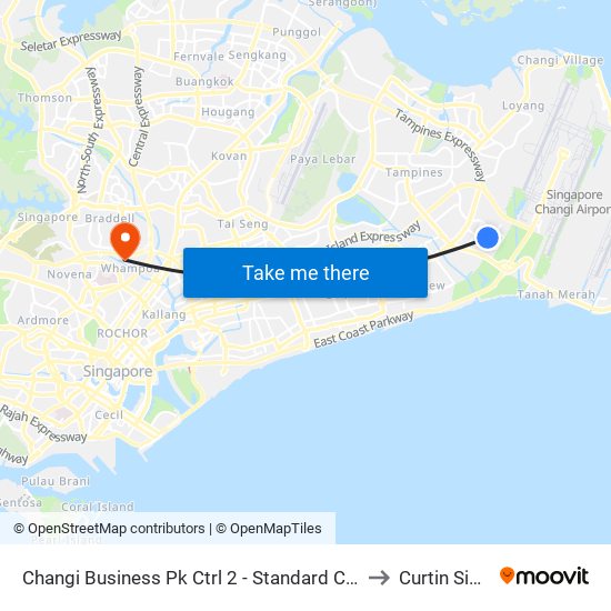 Changi Business Pk Ctrl 2 - Standard Chartered Bank (96371) to Curtin Singapore map
