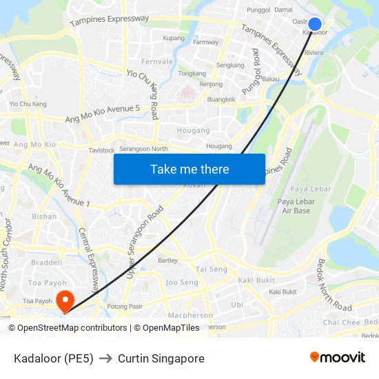 Kadaloor (PE5) to Curtin Singapore map