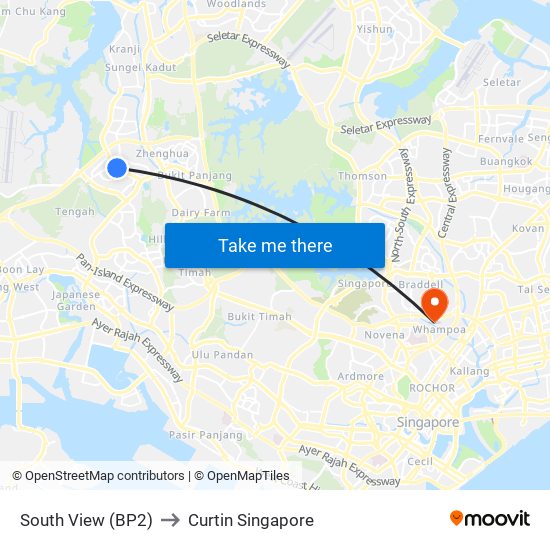 South View (BP2) to Curtin Singapore map