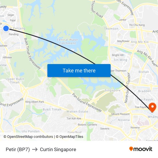 Petir (BP7) to Curtin Singapore map