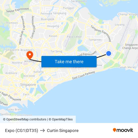Expo (CG1|DT35) to Curtin Singapore map