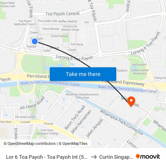 Lor 6 Toa Payoh - Toa Payoh Int (52009) to Curtin Singapore map