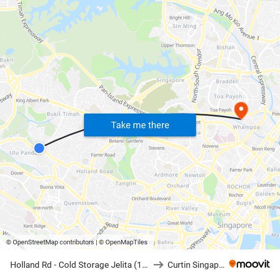 Holland Rd - Cold Storage Jelita (11291) to Curtin Singapore map