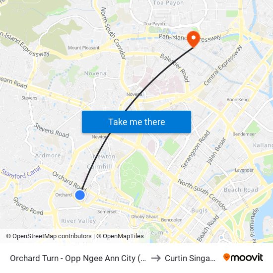 Orchard Turn - Opp Ngee Ann City (09011) to Curtin Singapore map