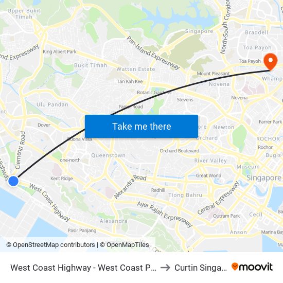 West Coast Highway - West Coast Pk (17291) to Curtin Singapore map