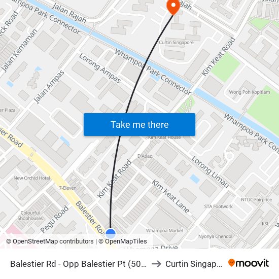 Balestier Rd - Opp Balestier Pt (50211) to Curtin Singapore map