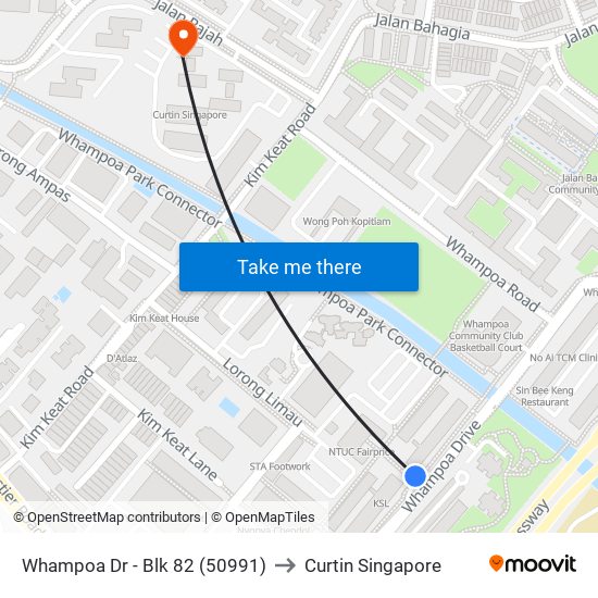 Whampoa Dr - Blk 82 (50991) to Curtin Singapore map