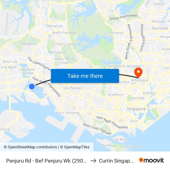 Penjuru Rd - Bef Penjuru Wk (29039) to Curtin Singapore map