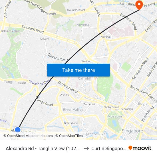 Alexandra Rd - Tanglin View (10279) to Curtin Singapore map