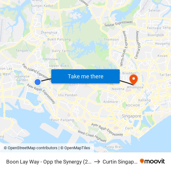 Boon Lay Way - Opp the Synergy (28049) to Curtin Singapore map