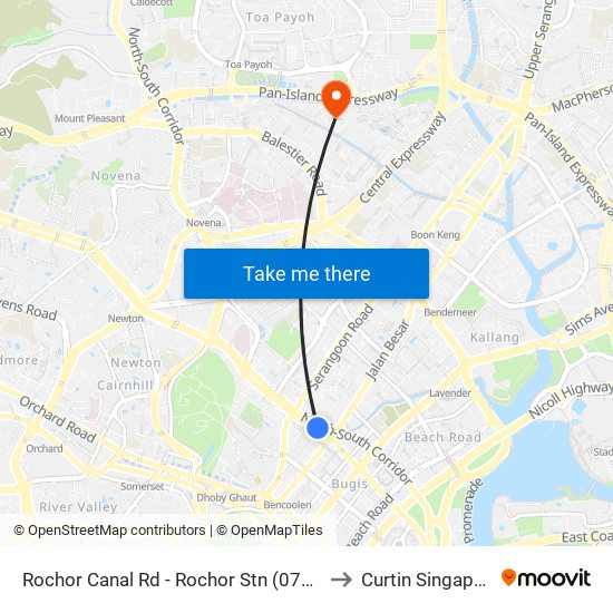 Rochor Canal Rd - Rochor Stn (07531) to Curtin Singapore map