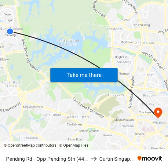 Pending Rd - Opp Pending Stn (44221) to Curtin Singapore map