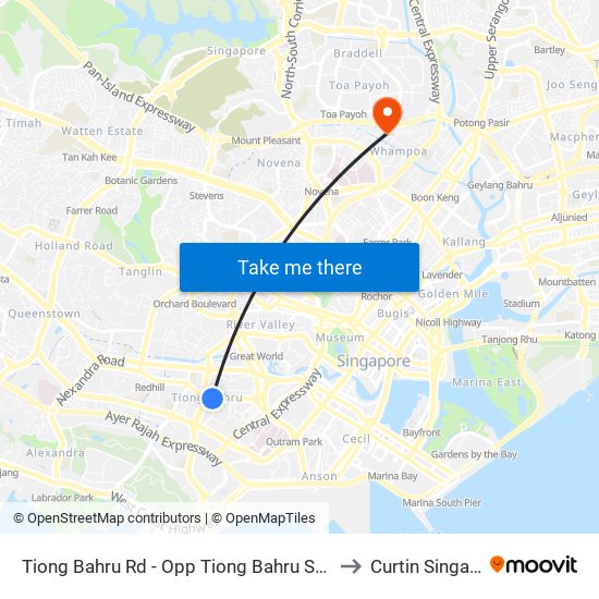 Tiong Bahru Rd - Opp Tiong Bahru Stn (10161) to Curtin Singapore map