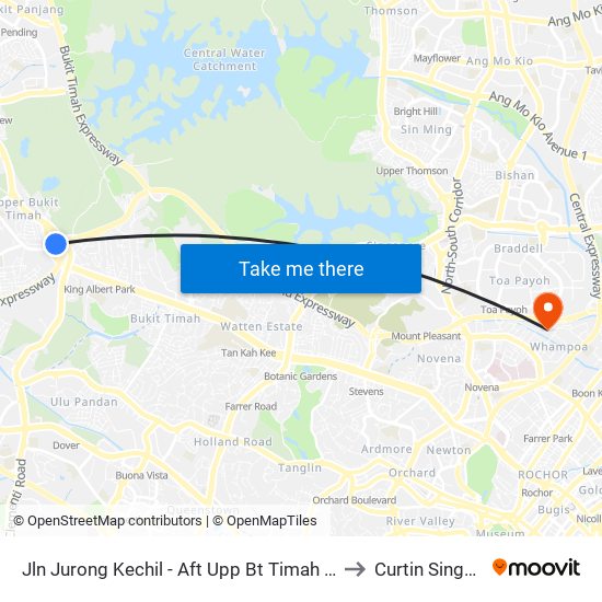 Jln Jurong Kechil - Aft Upp Bt Timah Rd (42259) to Curtin Singapore map