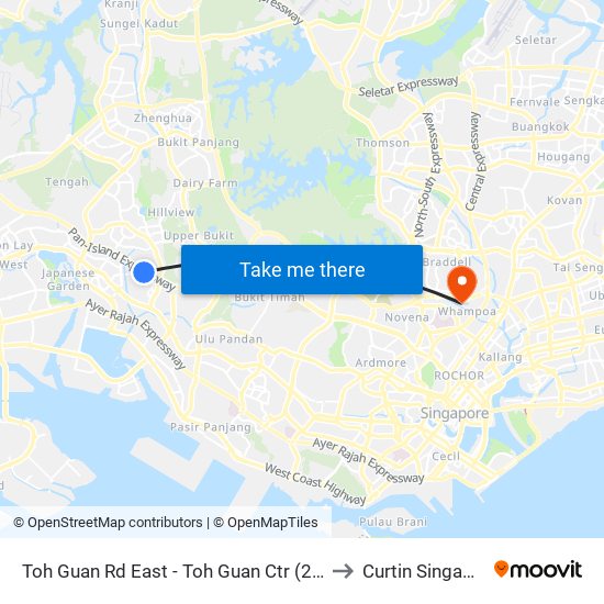 Toh Guan Rd East - Toh Guan Ctr (28681) to Curtin Singapore map