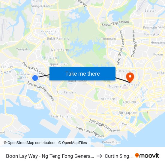 Boon Lay Way - Ng Teng Fong General Hosp (28059) to Curtin Singapore map