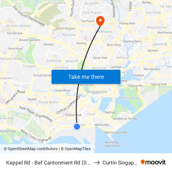 Keppel Rd - Bef Cantonment Rd (05641) to Curtin Singapore map