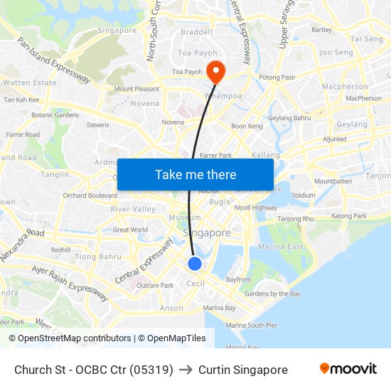 Church St - OCBC Ctr (05319) to Curtin Singapore map