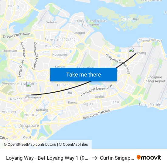 Loyang Way - Bef Loyang Way 1 (98131) to Curtin Singapore map