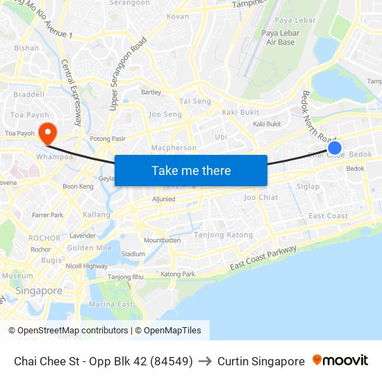 Chai Chee St - Opp Blk 42 (84549) to Curtin Singapore map