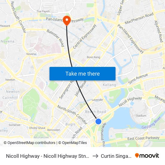 Nicoll Highway - Nicoll Highway Stn (80169) to Curtin Singapore map