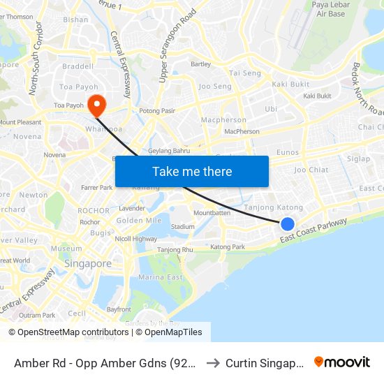 Amber Rd - Opp Amber Gdns (92249) to Curtin Singapore map
