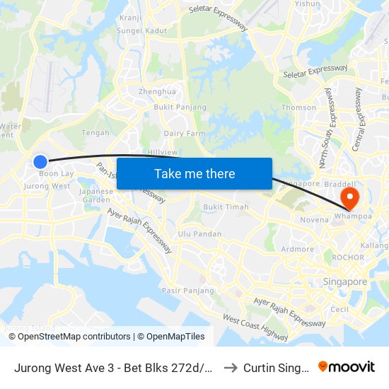 Jurong West Ave 3 - Bet Blks 272d/271a (27451) to Curtin Singapore map