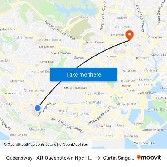 Queensway - Aft Queenstown Npc Hq (11021) to Curtin Singapore map