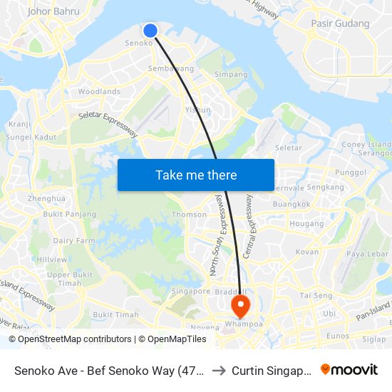 Senoko Ave - Bef Senoko Way (47111) to Curtin Singapore map