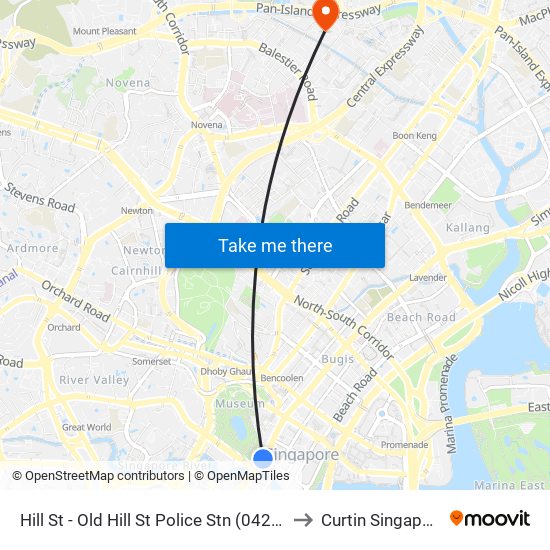 Hill St - Old Hill St Police Stn (04223) to Curtin Singapore map