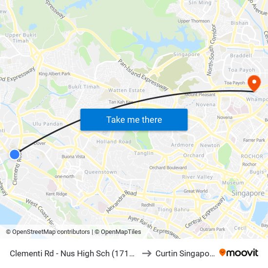 Clementi Rd - Nus High Sch  (17191) to Curtin Singapore map