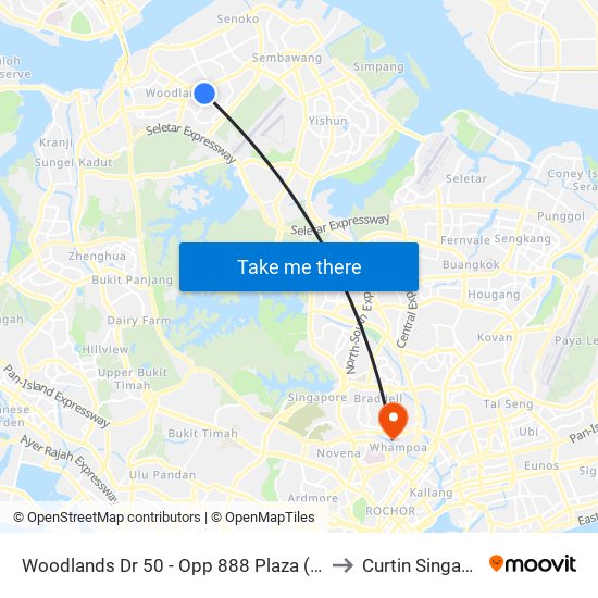 Woodlands Dr 50 - Opp 888 Plaza (46679) to Curtin Singapore map
