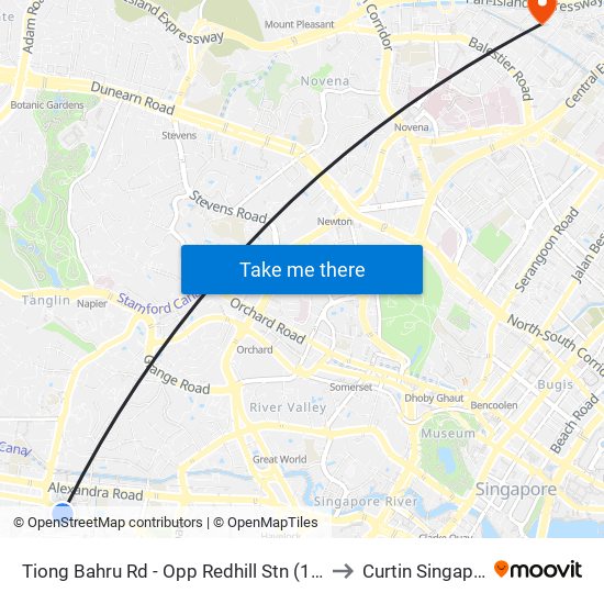 Tiong Bahru Rd - Opp Redhill Stn (10201) to Curtin Singapore map