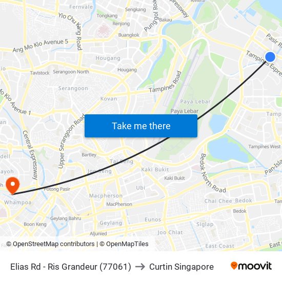 Elias Rd - Ris Grandeur (77061) to Curtin Singapore map