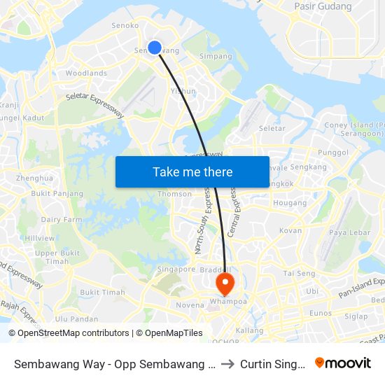 Sembawang Way - Opp Sembawang Stn (58219) to Curtin Singapore map