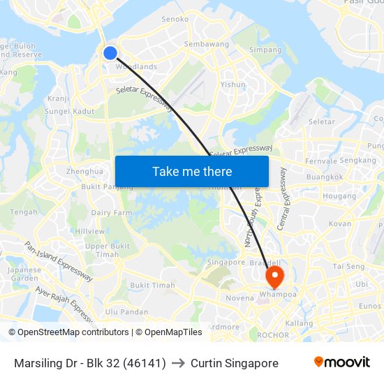 Marsiling Dr - Blk 32 (46141) to Curtin Singapore map