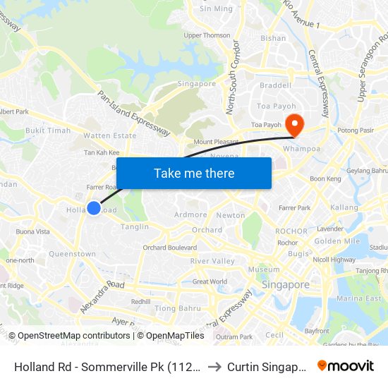 Holland Rd - Sommerville Pk (11229) to Curtin Singapore map