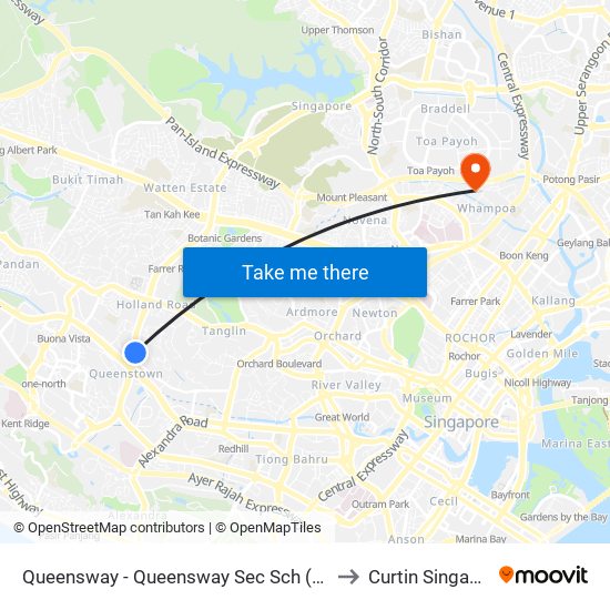 Queensway - Queensway Sec Sch (11069) to Curtin Singapore map