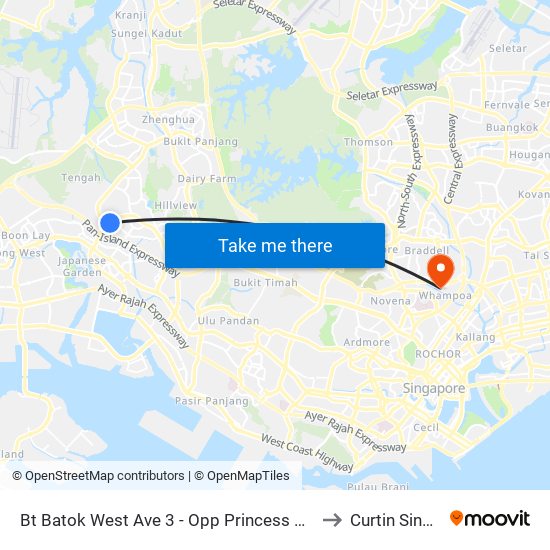 Bt Batok West Ave 3 - Opp Princess E Pr Sch (43349) to Curtin Singapore map