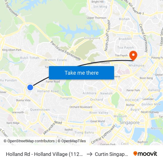 Holland Rd - Holland Village (11261) to Curtin Singapore map